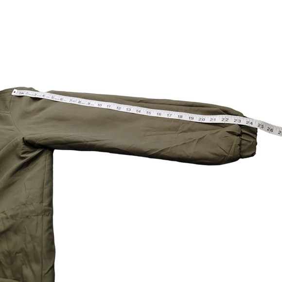 Noisy May Army Military Khaki Green Parka Coat Faux Fur Trim Hooded Long Size M - Picture 11 of 14